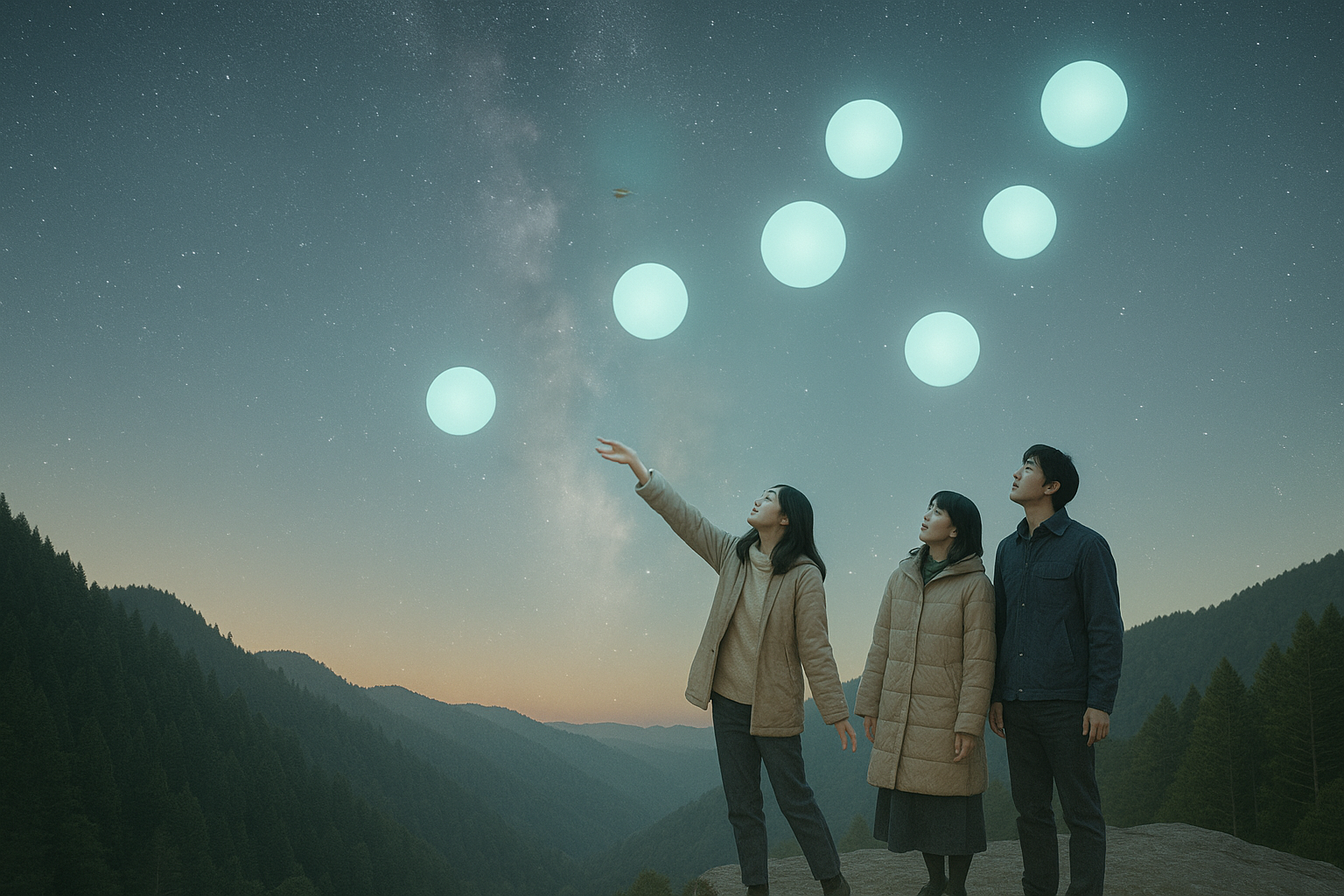 星空散骨プラン（蓄光バルーン）のイメージ